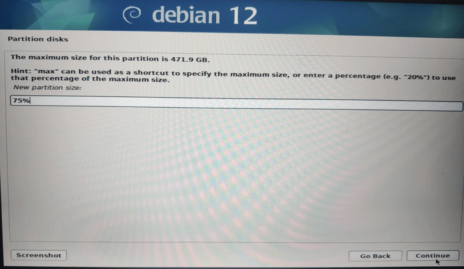 New Partition Size New Partition Size