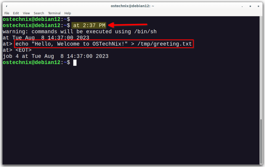 How To Schedule Tasks Using Linux at Command - OSTechNix