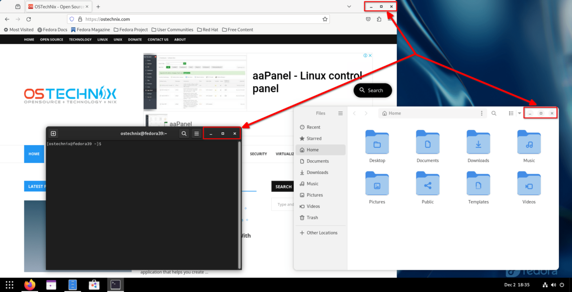 Fedora で最小化ボタンと最大化ボタンを復元する方法