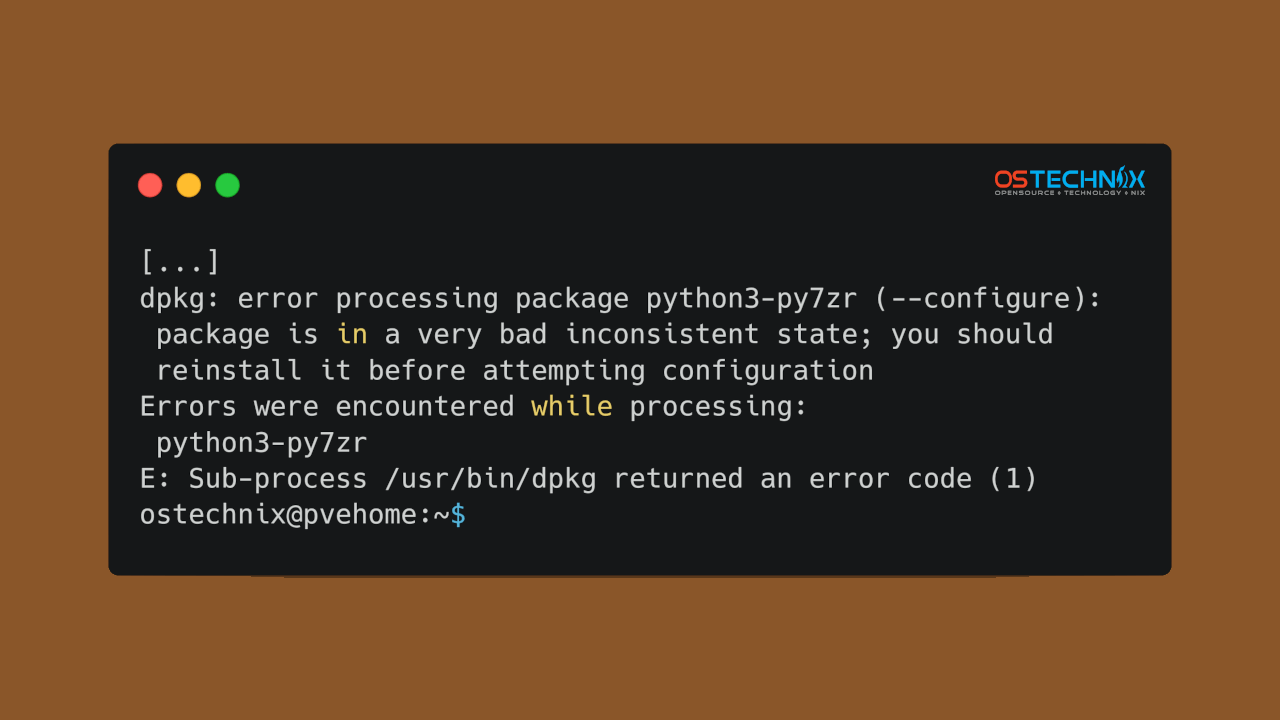 Package Is In A Very Bad Inconsistent State