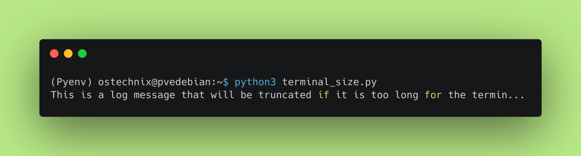 How To Get Terminal Size Using Python In Linux - OSTechNix