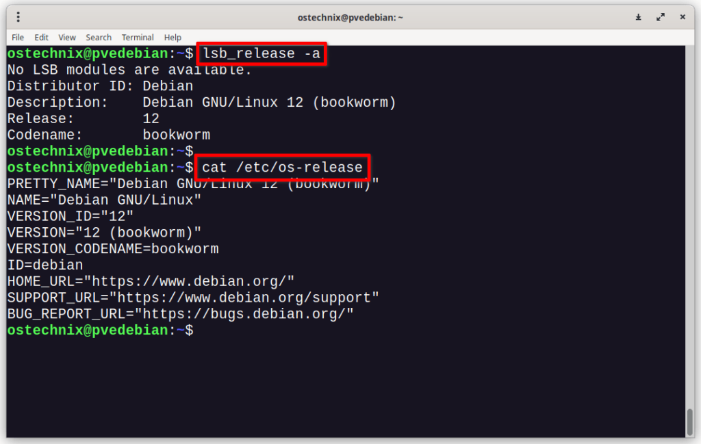 Check which Debian version your Proxmox VE is based on