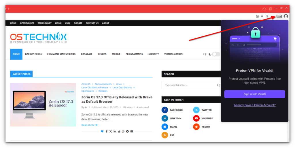 Proton VPN for Vivaldi Browser Proton VPN for Vivaldi Browser