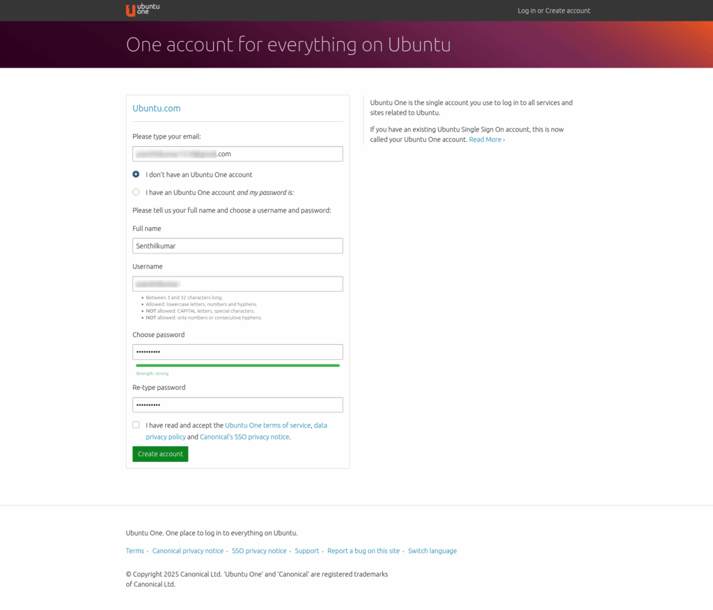 Create a New Ubuntu One Account Create a New Ubuntu One Account