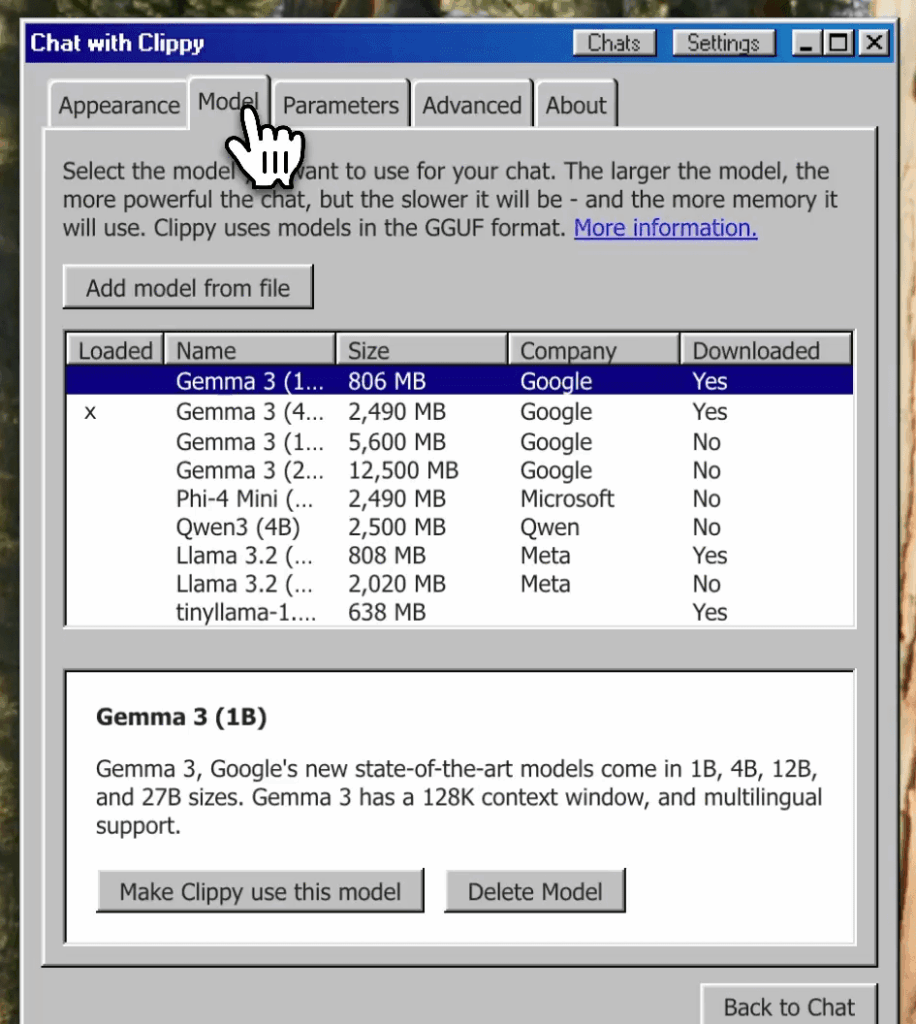 Clippy Settings Clippy Settings