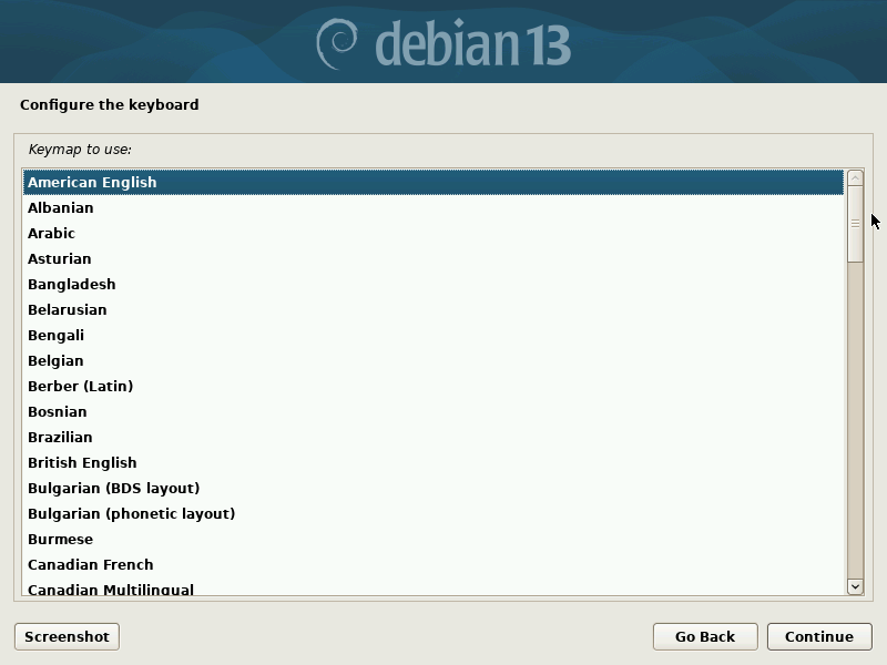 Choose the Keyboard Layout Choose the Keyboard Layout