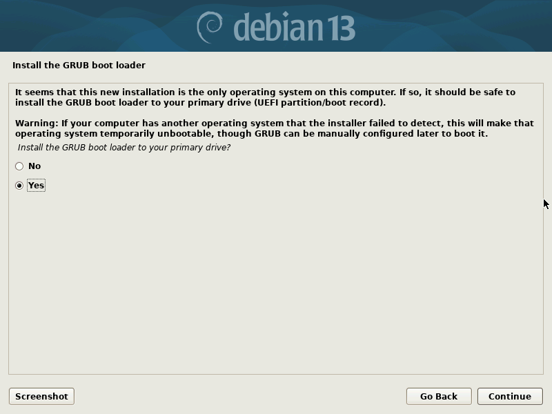Install the GRUB Boot Loader Install the GRUB Boot Loader