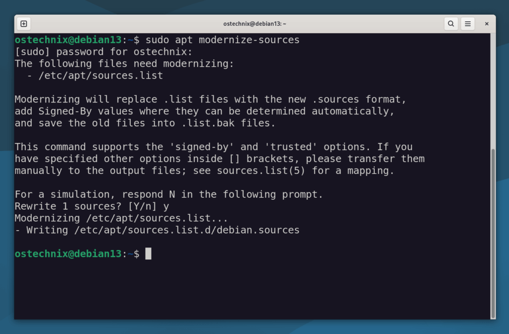 Migrate to deb822 Format in Debian 13 Trixie Migrate to deb822 Format in Debian 13 Trixie