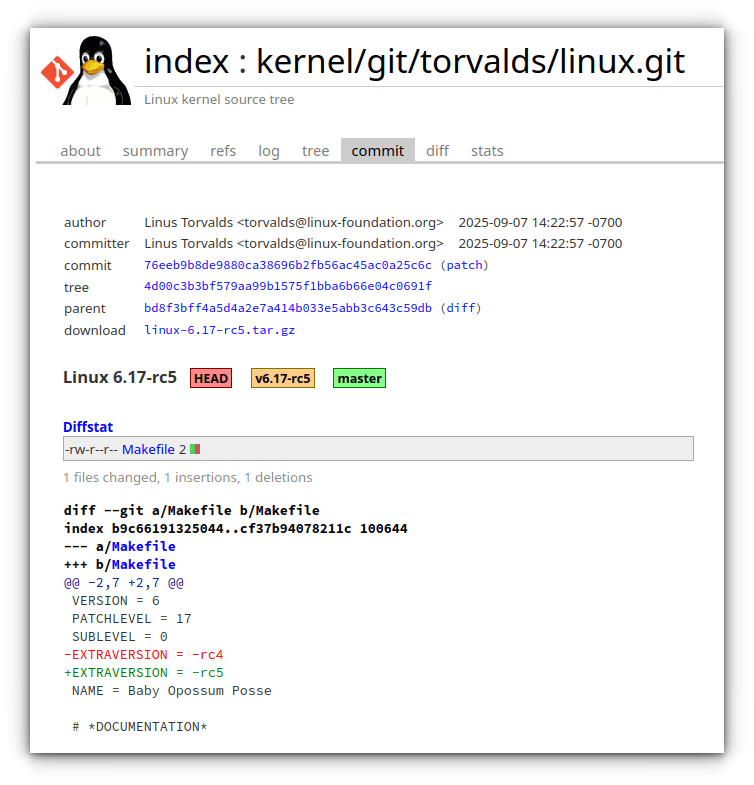 Linux Kernel 6.17 Release Candidate 5 Linux Kernel 6.17 Release Candidate 5
