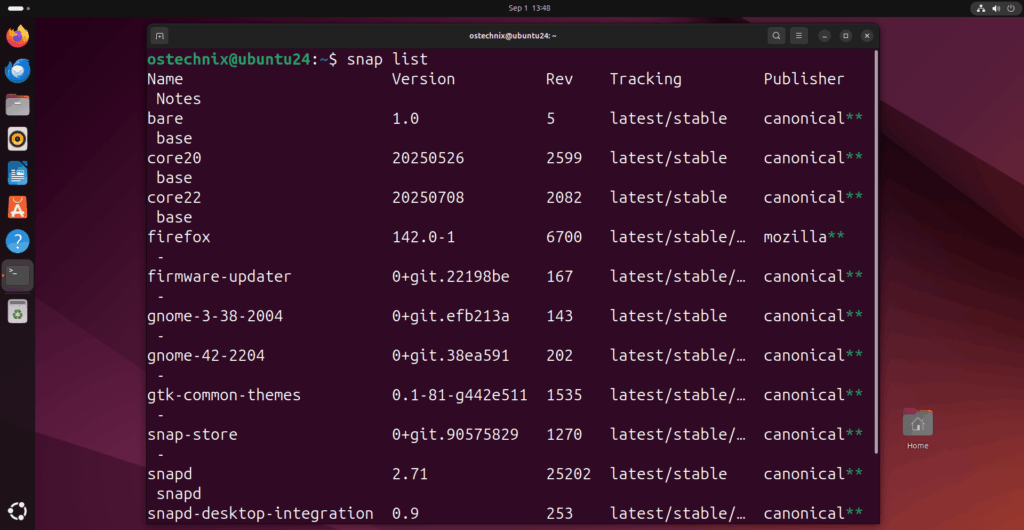 List All Snap Apps in Ubuntu