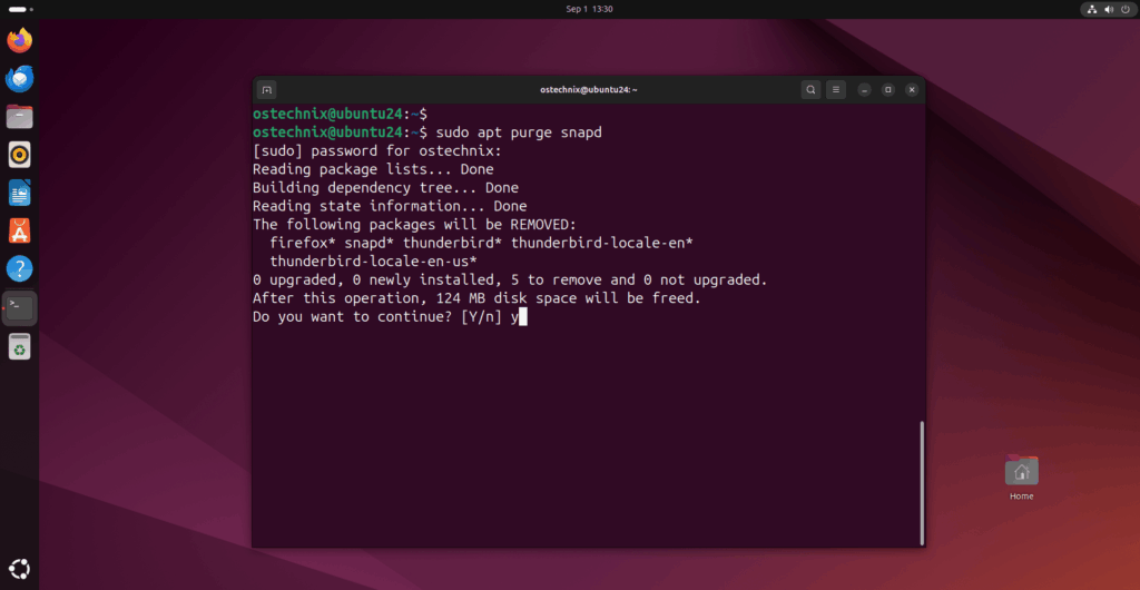 Uninstall Snap and snapd in Ubuntu 24.04
