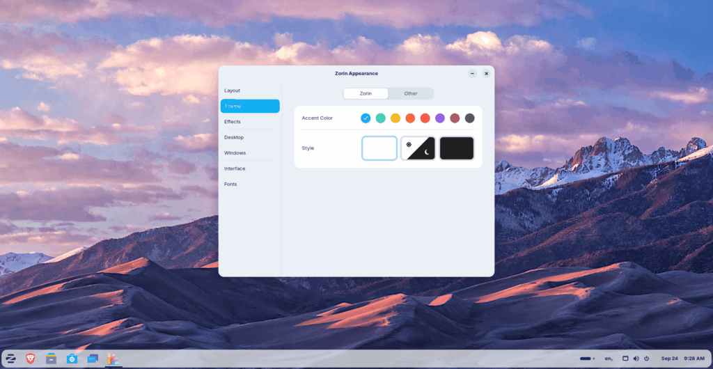 Zorin Theme Appearance