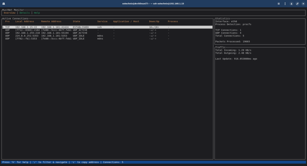 Real-time Network Monitoring using RustNet - Overview Real-time Network Monitoring using RustNet - Overview