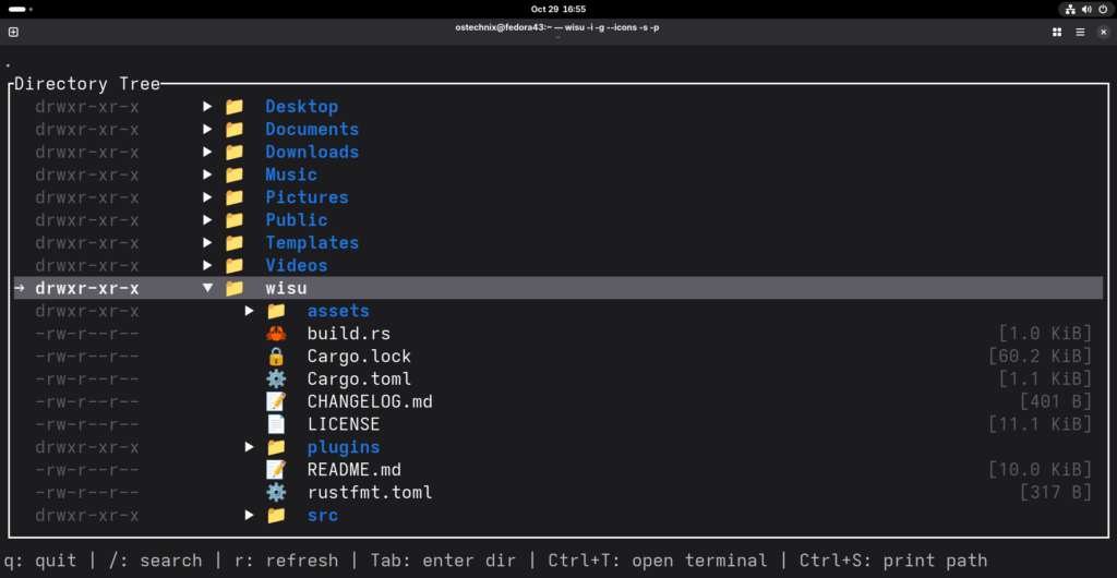 Wisu Interactive Directory Viewer with Full Metadata Display