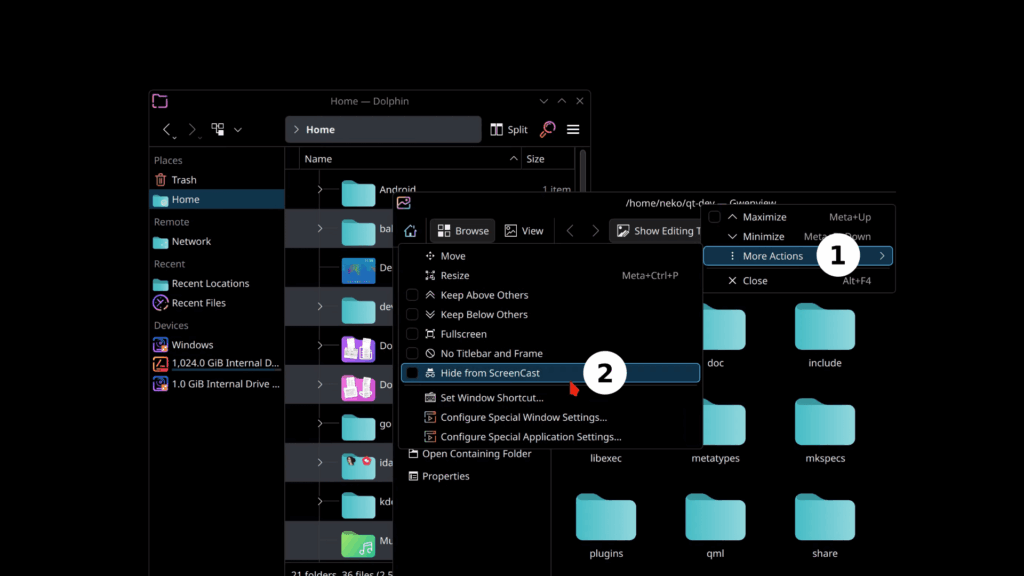 Exclude a Window from ScreenCast in KDE Plasma 6.6 Exclude a Window from ScreenCast in KDE Plasma 6.6