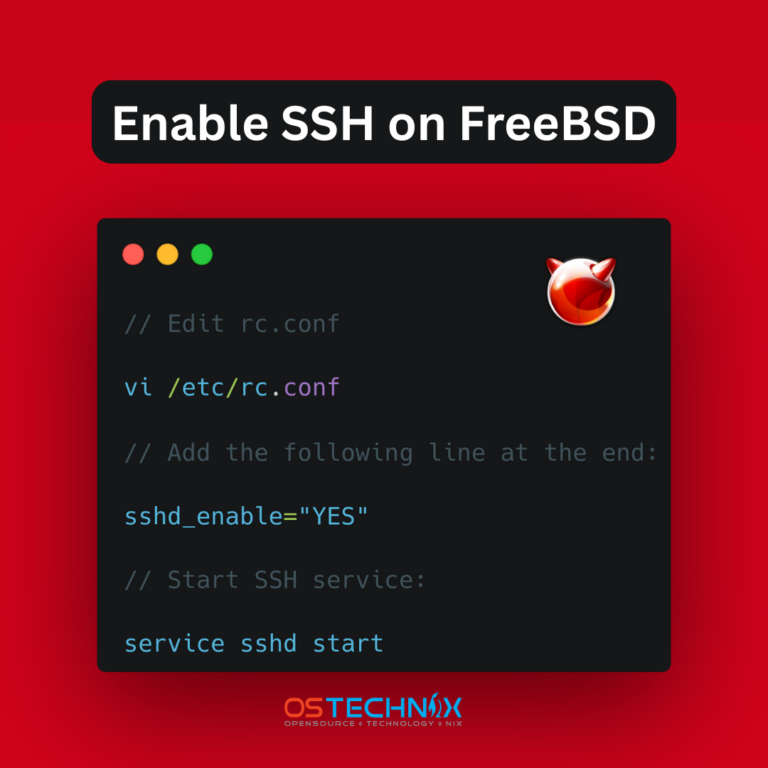 How To Configure And Enable SSH On FreeBSD 15 - OSTechNix