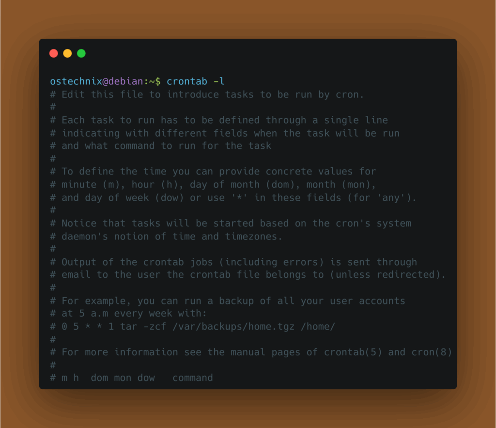Check crontab Contents Check crontab Contents