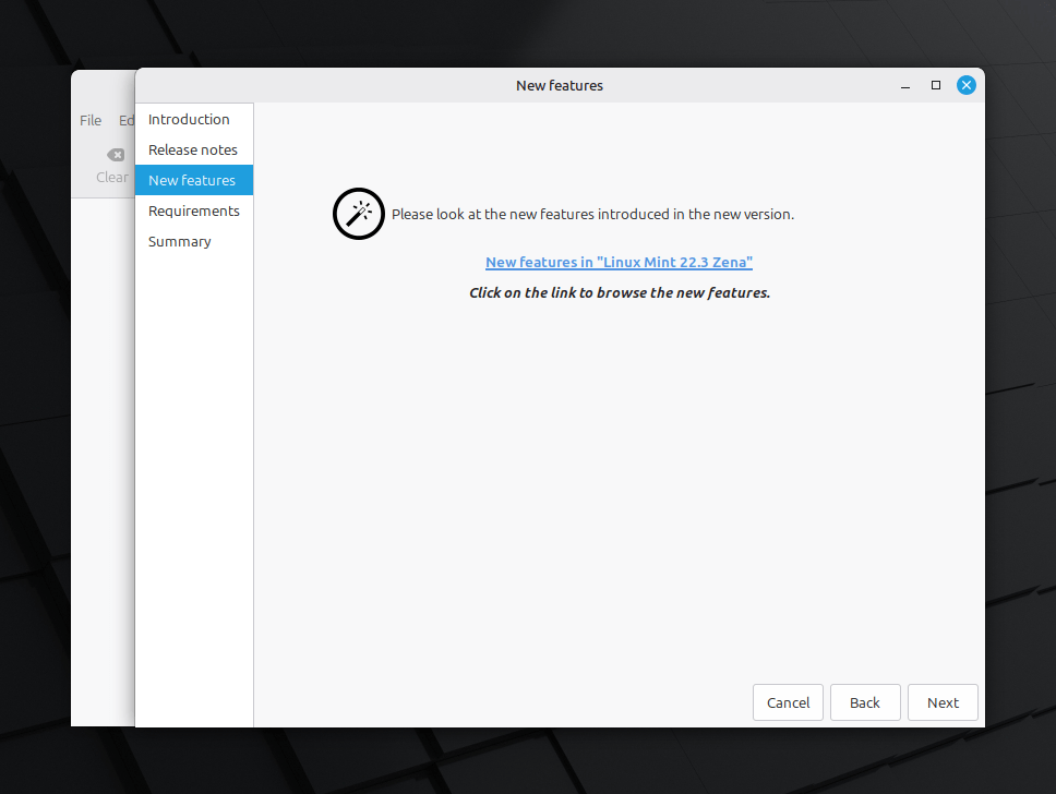 New Features Link in Linux Mint Updater New Features Link in Linux Mint Updater