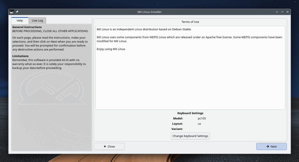 Click Next in the Keyboard Settings Page Click Next in the Keyboard Settings Page