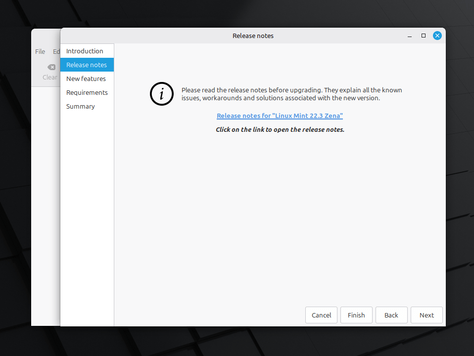 Release Notes Link in Linux Mint Updater Release Notes Link in Linux Mint Updater