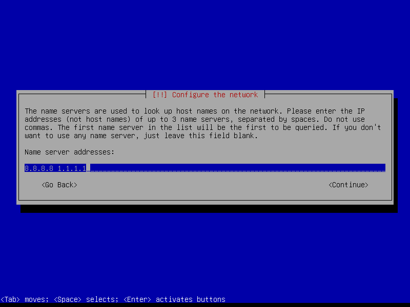 Enter DNS Server Address Enter DNS Server Address