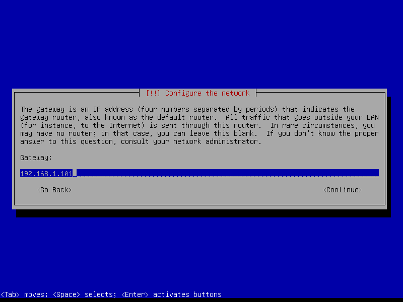 Enter Gateway IP Address Enter Gateway IP Address