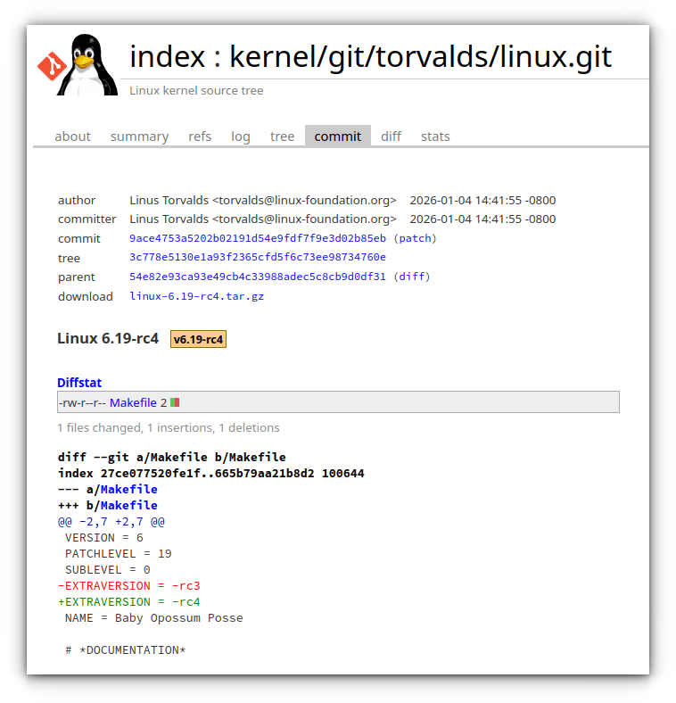 Linux Kernel 6.19 Release Candidate 4 Linux Kernel 6.19 Release Candidate 4