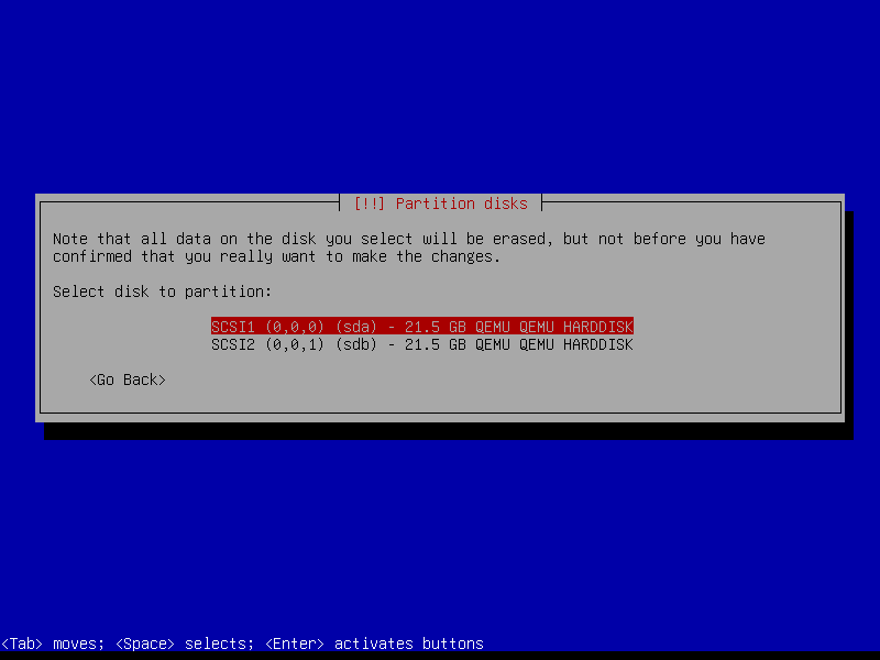 Select a Disk to Partition for OMV Installation Select a Disk to Partition for OMV Installation