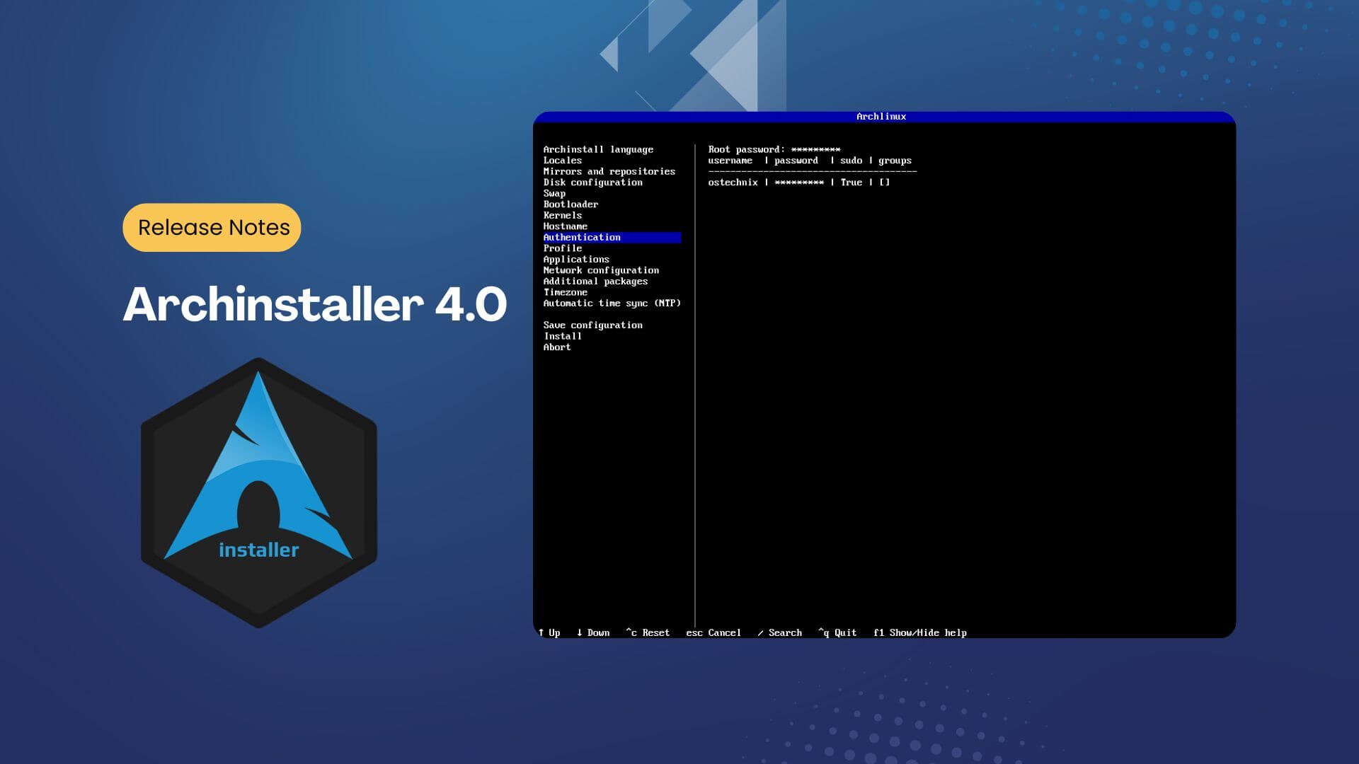 Archinstall 4.0 is Released with New Textual UI and Faster Menus - OSTechNix
