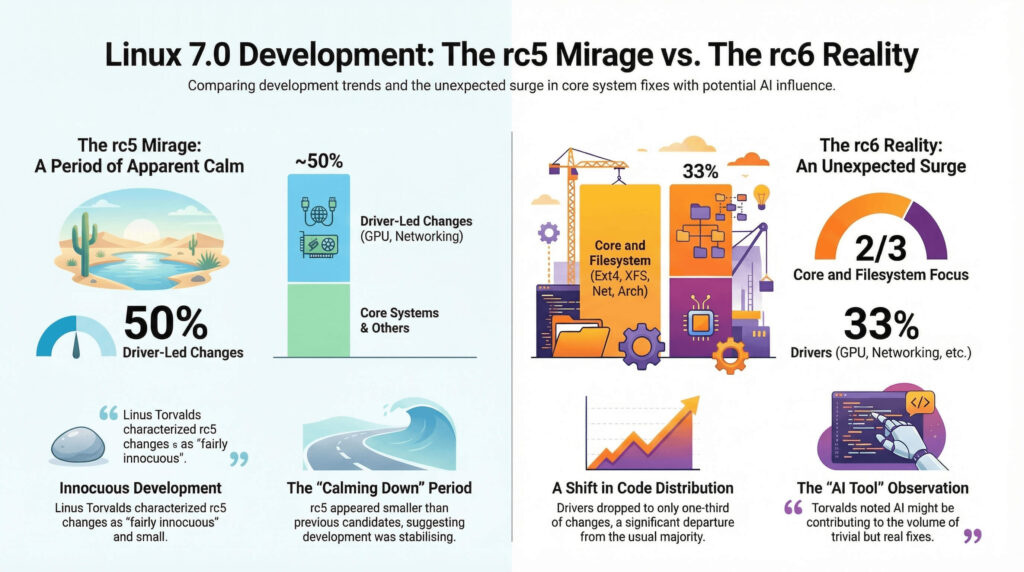 Linux Kernel 7.0 Development: The RC5 Mirage vs. The RC6 Reality Linux Kernel 7.0 Development: The RC5 Mirage vs. The RC6 Reality