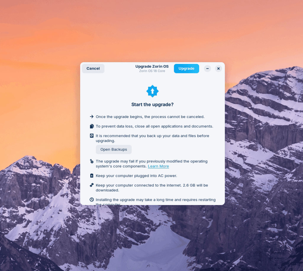 Upgrade to Zorin OS 18 from Zorin OS 17