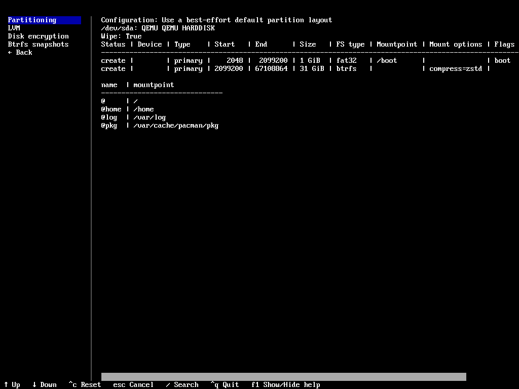 Install Arch Linux Archinstall Textual UI - OSTechNix