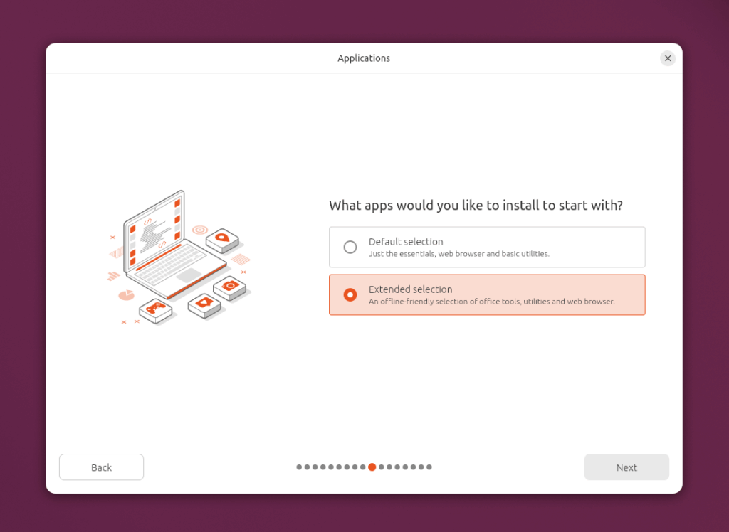 Extended Selection option in Ubuntu Installer Extended Selection option in Ubuntu Installer
