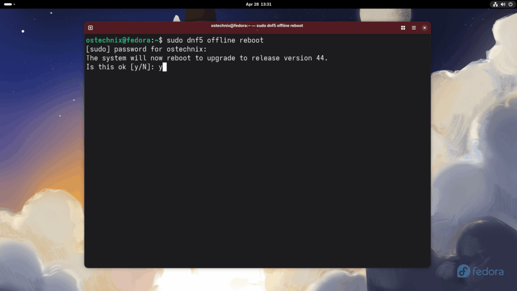 Start the Fedora 44 Upgrade Task Start the Fedora 44 Upgrade Task