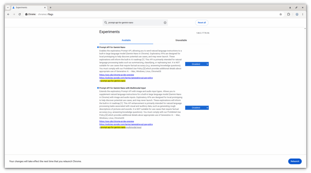 Disable prompt-api-for-gemini-nano Flag in Google Chrome Disable prompt-api-for-gemini-nano Flag in Google Chrome