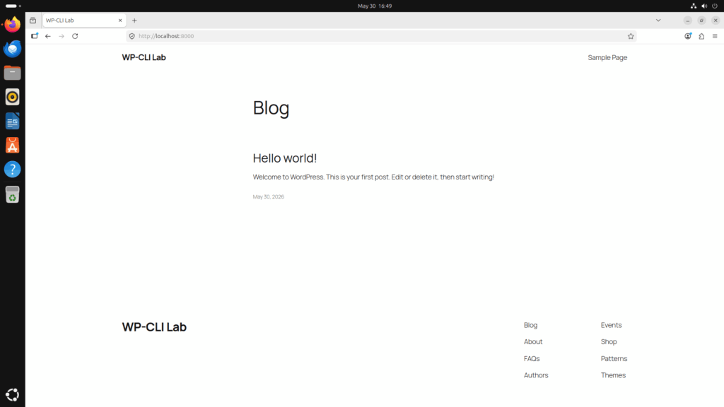 Local WordPress Site is Running in Ubuntu Local WordPress Site is Running in Ubuntu