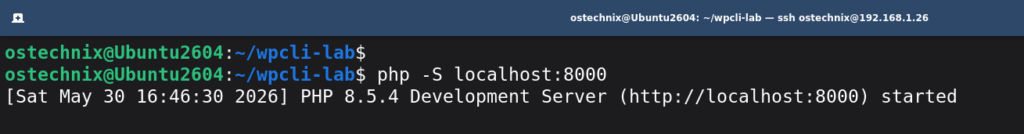 Start Local PHP Server Start Local PHP Server