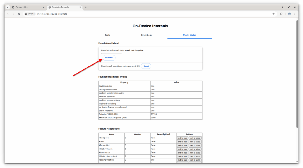 Uninstall AI Model in Google Chrome Uninstall AI Model in Google Chrome