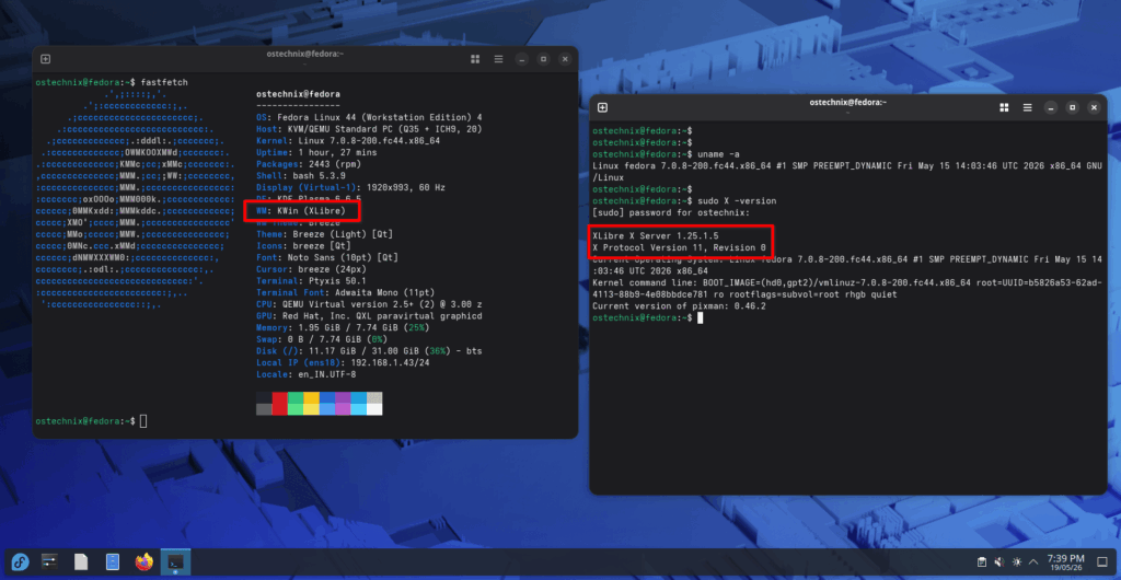 XLibre X11 Server Running in Fedora 44 XLibre X11 Server Running in Fedora 44