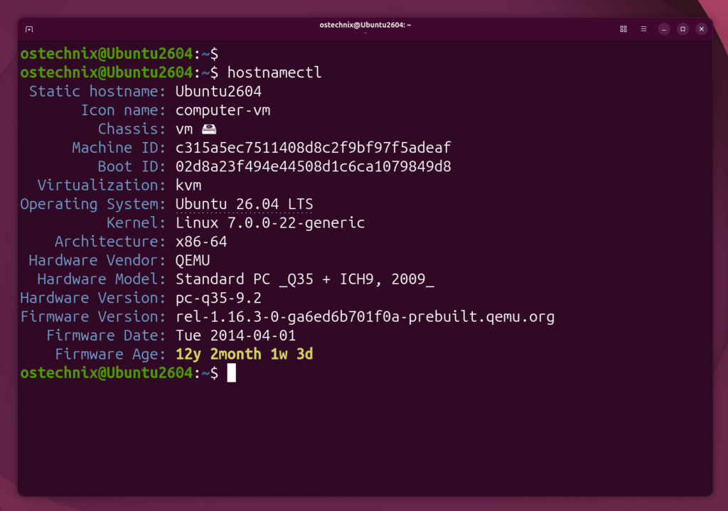 Check Your Linux Hostname using hostnamectl Command Check Your Linux Hostname using hostnamectl Command