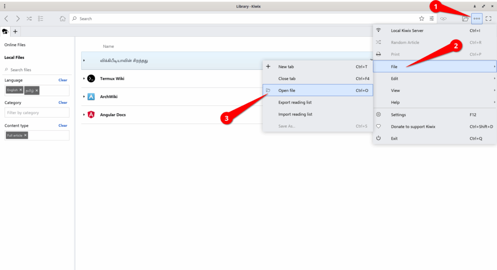 Open ZIM Files from Local Disk Open ZIM Files from Local Disk