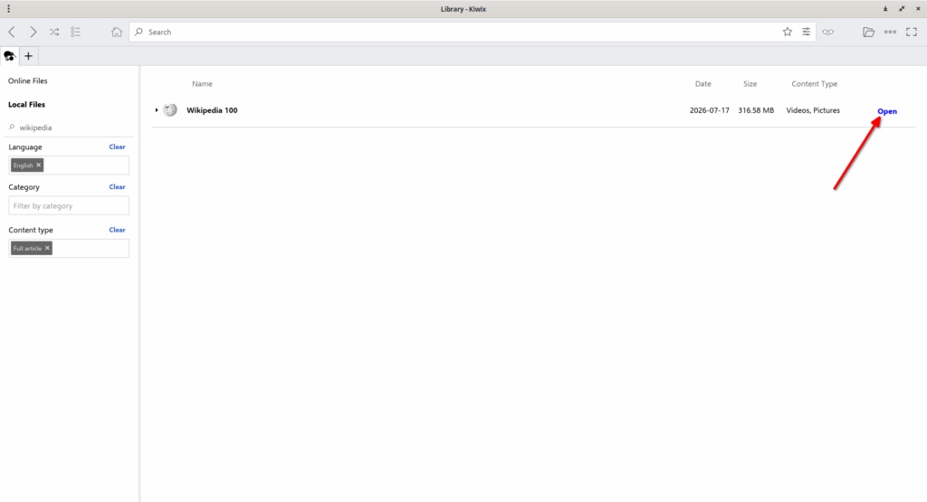 Open ZIM Files in Kiwix Open ZIM Files in Kiwix