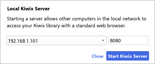 Start Local Kiwix Server Start Local Kiwix Server