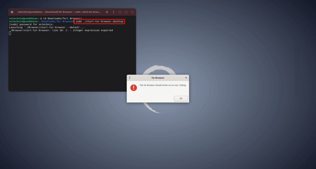Tor Browser Bundle should not be run as root