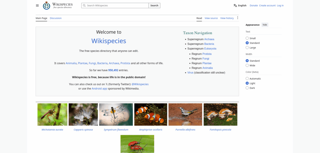 Wikispecies Wikispecies
