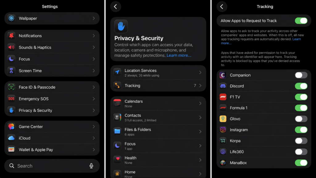 Allow Apps to Request to Track in iPhone