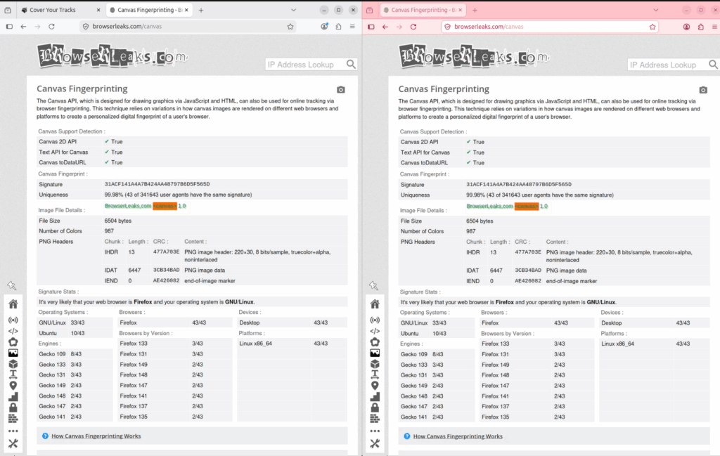 BrowserLeaks' Canvas Fingerprinting BrowserLeaks' Canvas Fingerprinting