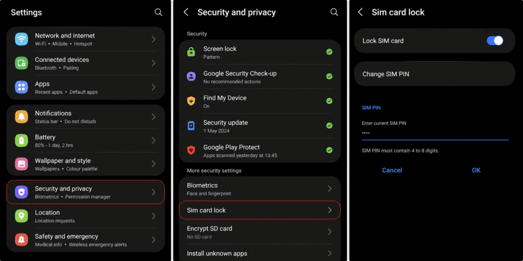 Sim Card Lock in Android