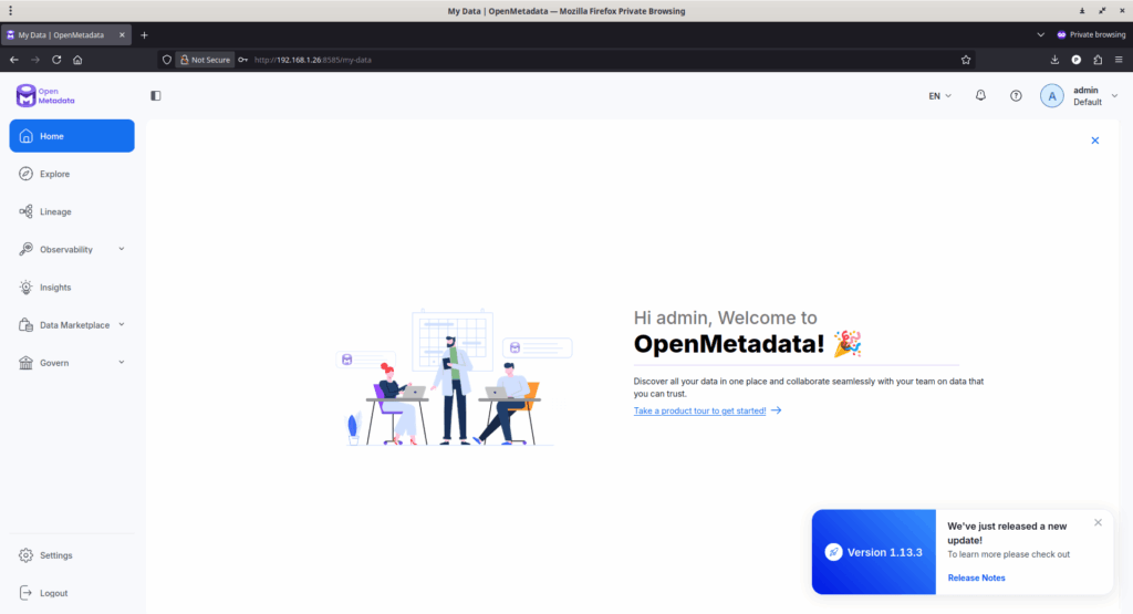 Welcome to OpenMetadata Dashboard Welcome to OpenMetadata Dashboard