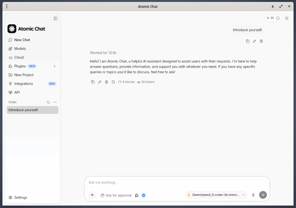 Atomic Chat Conversation